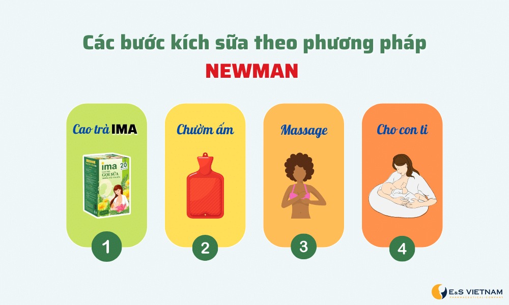 4 bước theo phương pháp kích sữa Newman
