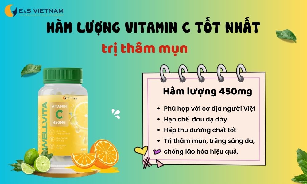 ham luong vien uong vitamin c tri tham mun