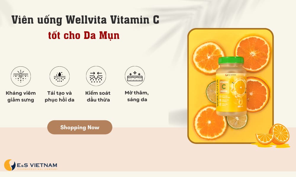 vien uong wellvita vitamin c tot cho da mun