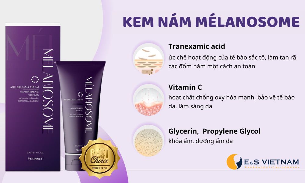Thoa kem hỗ trợ trị nám Melanosome hàng ngày giúp tan rã nhanh các mảng nám