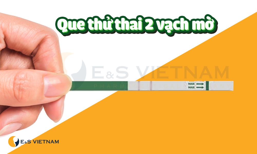 Hình ảnh que thử thai 2 vạch mờ