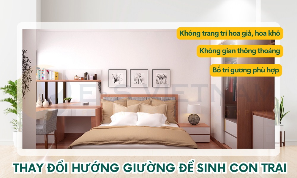 Mẹo thay đổi hướng giường ngủ để sinh con trai