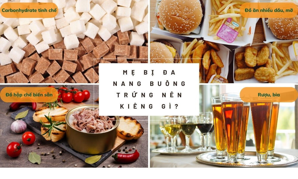 Những thực phẩm mà mẹ cần loại bỏ khỏi thực đơn dinh dưỡng trong quá trình điều trị buồng trứng đa nang