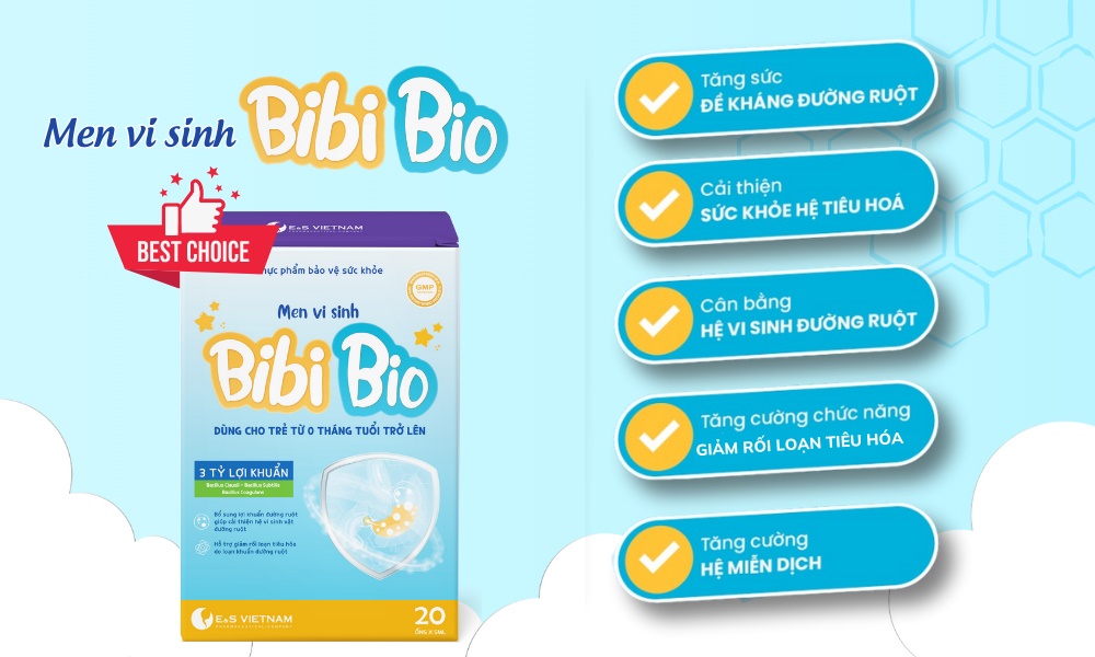 Men vi sinh Bibi Bio - phù hợp cho trẻ sơ sinh đi ngoài nhiều lần