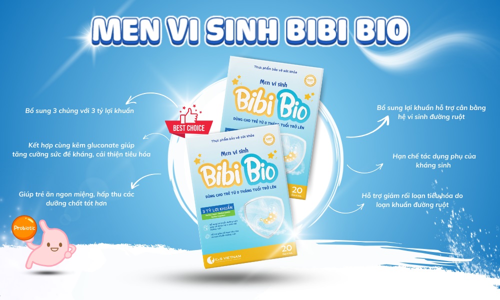 Men vi sinh Bibi Bio bổ sung 3 tỷ bào tử lợi khuẩn hỗ trợ cân bằng hệ vi sinh