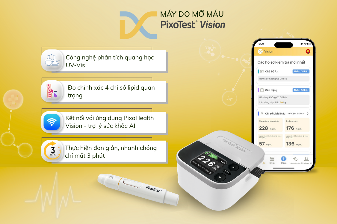 Ưu điểm nổi bật của máy đo mỡ máu PixoTest Vision