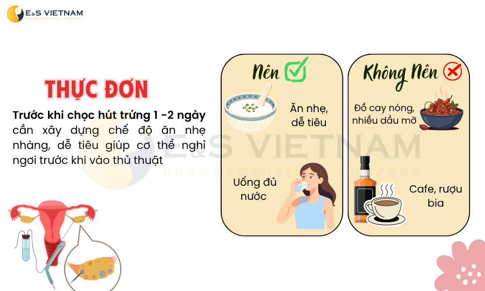 Thực đơn ăn uống trước khi chọc trứng: Ăn gì, kiêng gì?