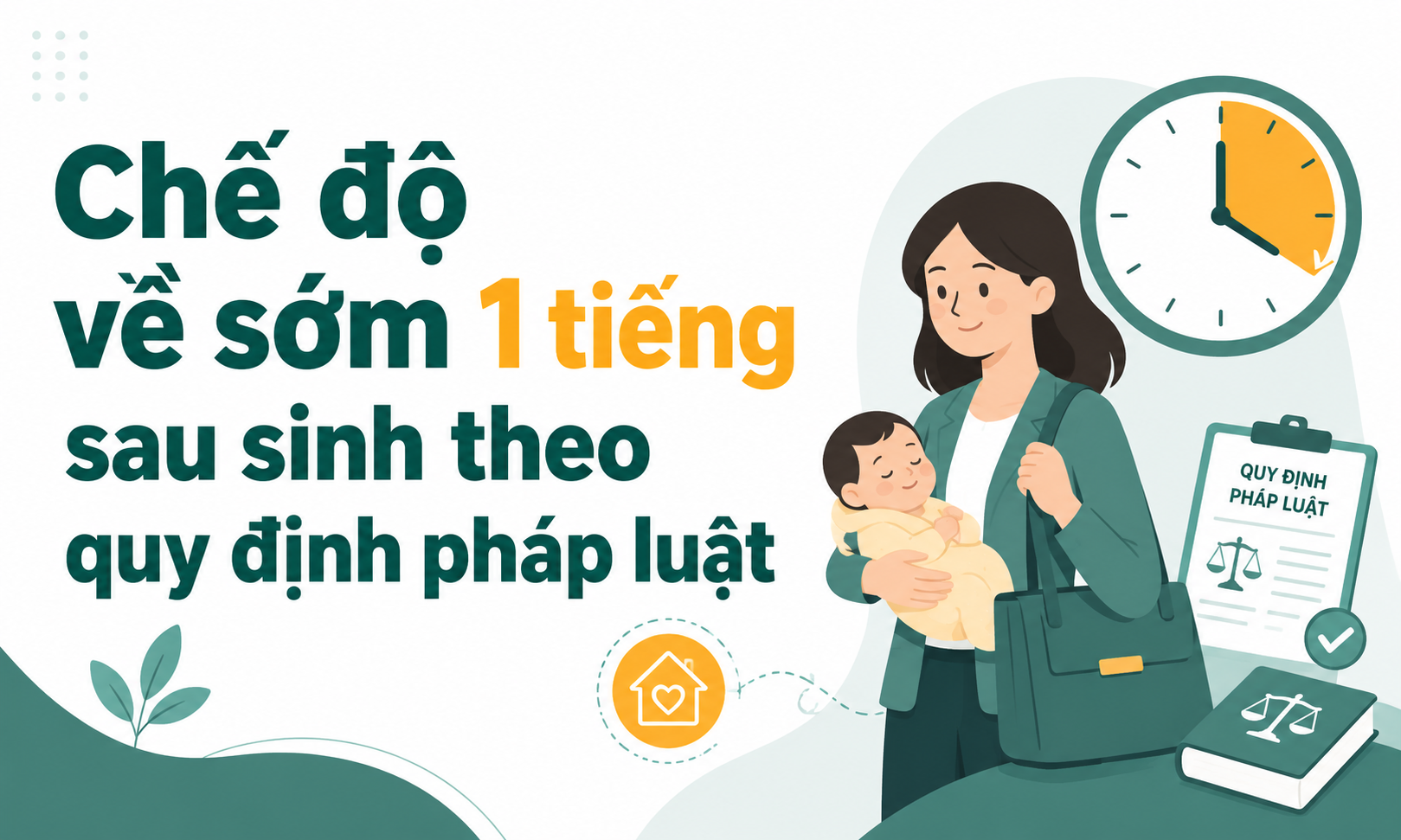 Chế độ thai sản về sớm 1 tiếng mới nhất theo quy định Pháp luật