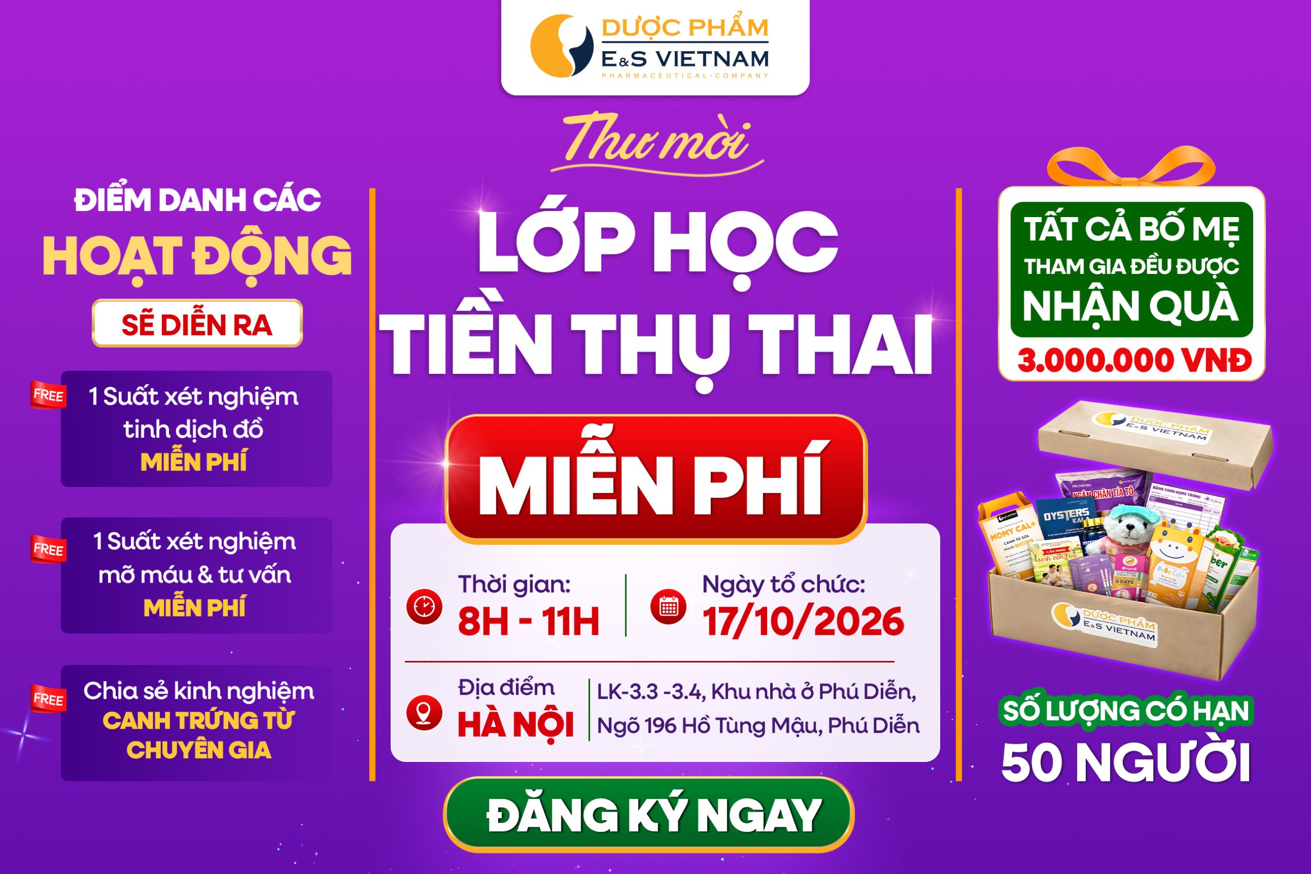 Lớp tiền thụ thai - Chuẩn bị sức khỏe cho cả hai vợ chồng trước khi mang thai